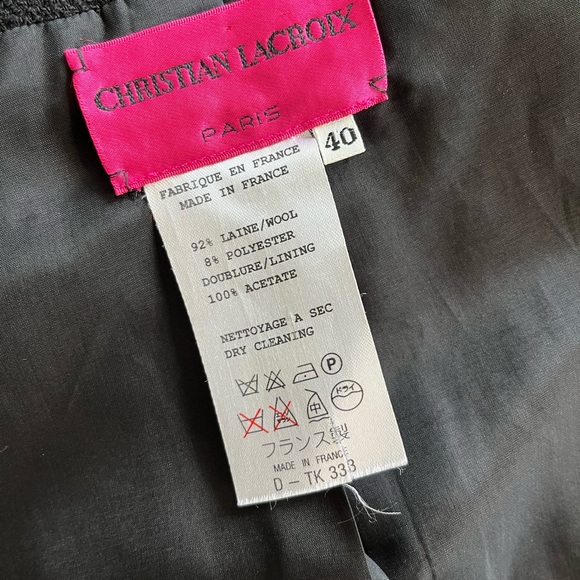 Christian Lacroix PARIS Size 40 Wool Black Blazer - Picture 5 of 6